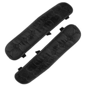 1pair Office Chair Arm Rest Cushion | 15.8x4 Inch Plush Black Non-slip Armrest