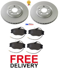 FOR PEUGEOT 807 & FIAT ULYSSE 2002-2009 FRONT 2 BRAKE DISCS & PADS SET NEW