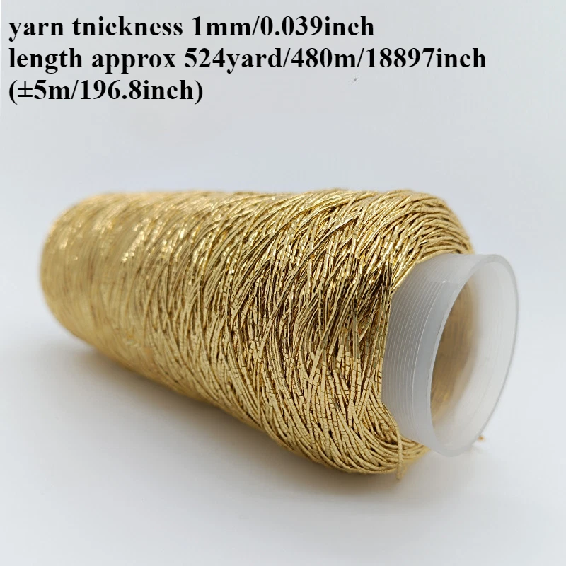 200g Sparkling Metallic Crochet Yarn 1mm Woven Wire Kniting Thread Sewing Shiny - Image 3 of 4