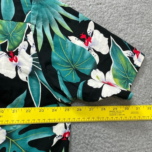 Royal Creations Hawaiian Aloha Short Sleeve Shirt Men XL Green Floral Button Dn - Picture 7 of 7