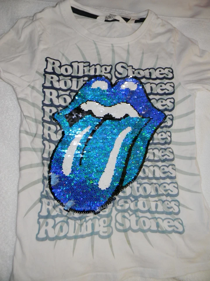 Camiseta Top Lentejuelas The Rolling Stones H&M Reino Unido Niñas Niños Unisex Niños 6/7 Foto 3 de 4