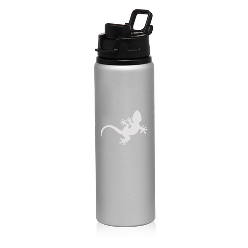 25oz Aluminum Sports Water Bottle Travel Gecko Lizard - Picture 7 of 8