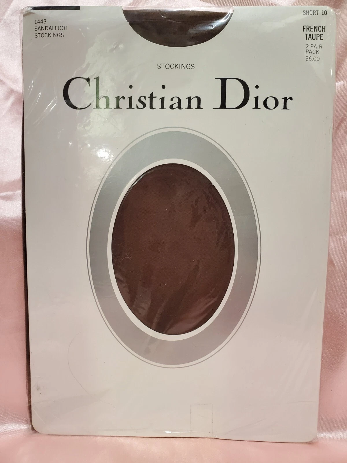 2 paires de bas jarretelles vintage Christian Dior cuisse haute taille 10 courts FRENCH TAUPE 