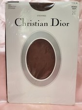 2 Pair Vtg Christian Dior Thigh High Garter Stockings Sz 10 Short FRENCH TAUPE