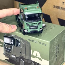 Masdi 1:64 Army Green SCANIA R650 Model Diecast Metal Truck in Stock