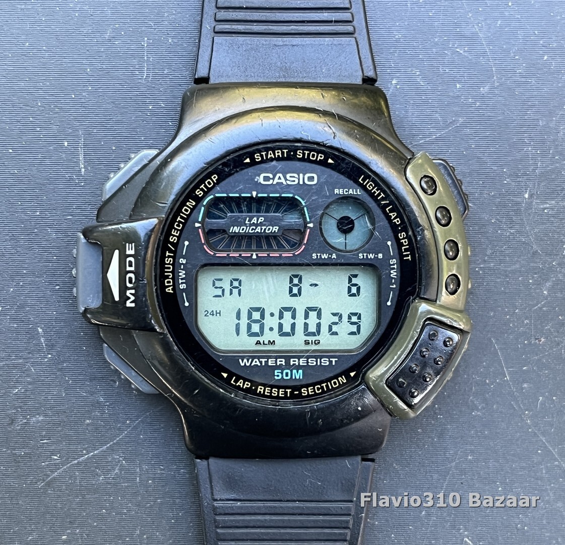 Rare 1994 Vintage CASIO CBX-500 (1103) Tachymeter Korea P 44mm