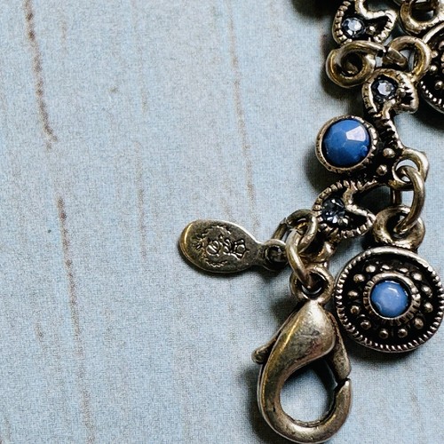 Premier Design Silver Blue Crystal Dangle Bracelet - Picture 2 of 2