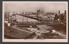 Postcard Lowestoft Suffolk busy Bridge and Yacht Basin posted 1925 RP