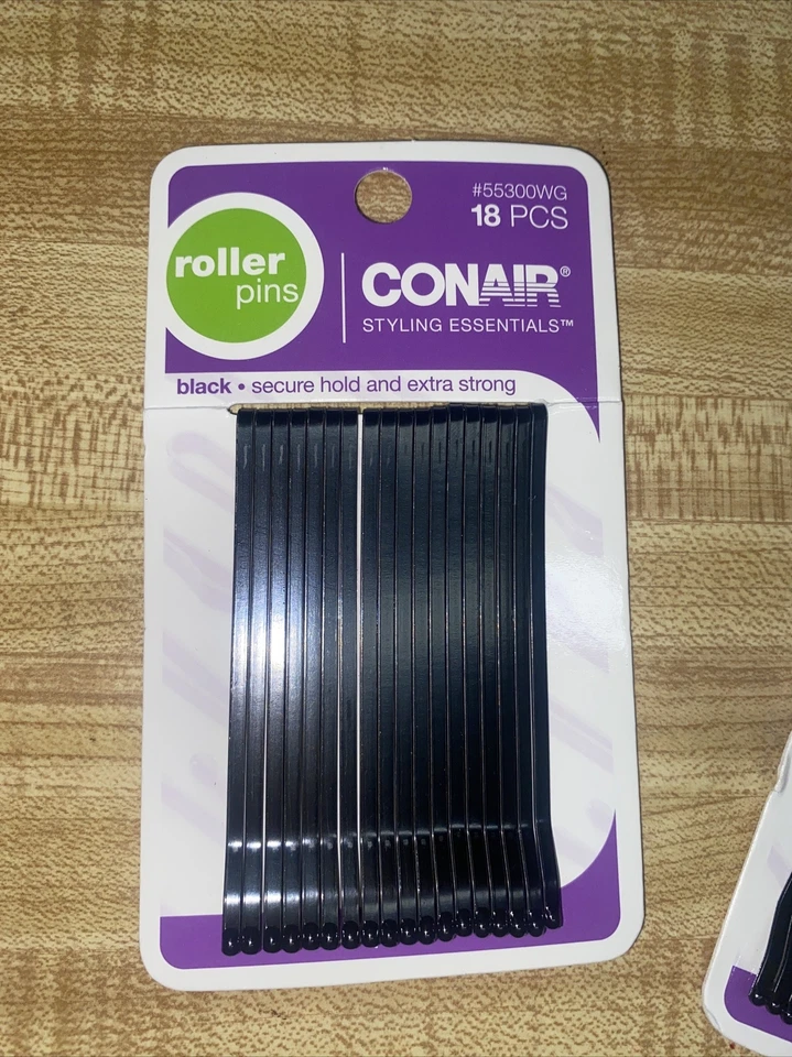 Lote de 3 pasadores de rodillos Conair y Sally negros #55300WG, 792230, 56 en total Foto 2 de 4