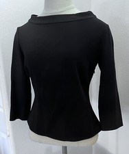 Tahari Women's black 3/4 Sleeve crew Neck Pullover Sz. preowned
