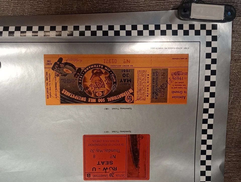 1991 Indianapolis 500 75TH Running Event  Poster Indy 500 Indy Original Sleeve  - Image 3 of 4