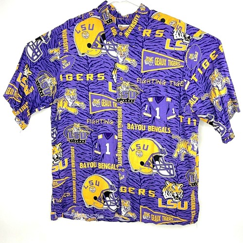 Vtg LSU Tigers Mens Shirt Reyn Spooner 