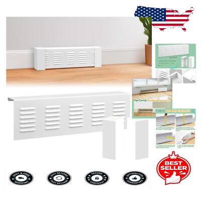Rust-Proof White Baseboard Heater Cover Set - Easy DIY Installation Included