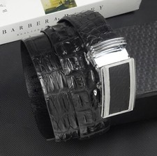 Black Genuine Crocodile Hornback Leather Skin Men's Belt W 1.5" No Jointed