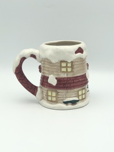 Omnibus by Fitz & Floyd Christmas Holiday Mug Cup Winter Snow House Snowman NEW! - Picture 4 of 6