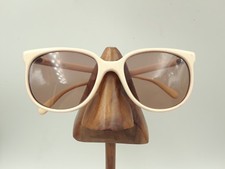 Vintage May Tiger White Square Horn-Rimmed Eyeglasses Sunglasses FRAMES ONLY