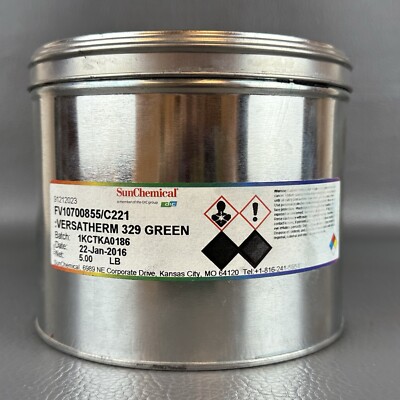 SUN CHEMICAL **GREEN** OFFSET PRINTING INK OIL BASED 5 LBS PANTONE # 329 GREEN
