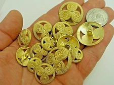  New lots of Italian Fancy Gold Metal Buttons sizes 5/8 3/4 7/8 &1 1/8 (#G2)