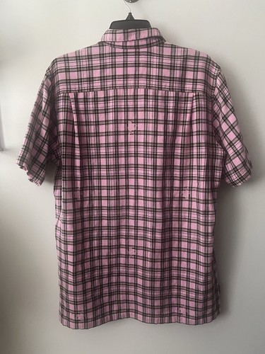 Mastermind Japan Dreaming Skull Short Sleeve Shirt Plaid Shirt Pink Size Large - Picture 2 of 11