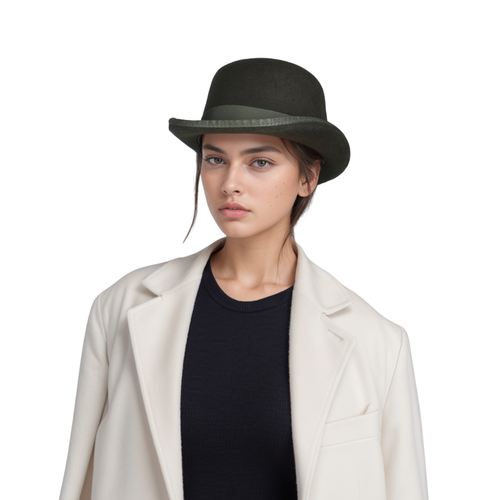 Handcrafted Wool Felt Bowler Hat, Sweatband & Satin Lined,Quality Warm Derby Hat - Picture 49 of 67