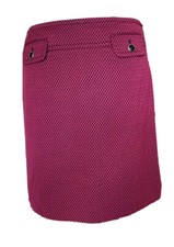 New Ann Taylor LOFT Women's Navy Blue Red Check Boucle Skirt 6