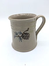 1985 Vintage Jugtown Ware Art Pottery Mug Flower Design Glossy Glaze