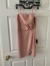 NWT Lulus Drinks on Me Mauve Pink Sleeveless Pleated Bodycon Dress Size Large L