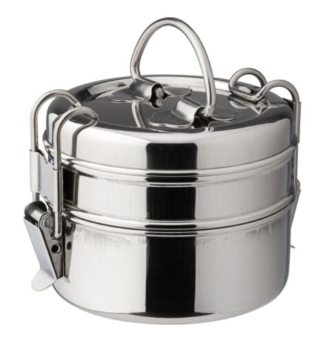 Stainless Steel Tiffin Lunch Box Indian 2/4 Layer Tier Stackable Food Storage UK - Picture 12 of 13