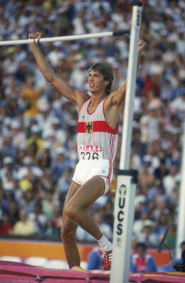 Dietmar Mogenburg 1984 Olympic High Jump Gold Medal Win 2 Old Photo
