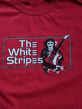 The White Stripes Monkey Guitar Unisex Vintage All size Red Shirt FN694