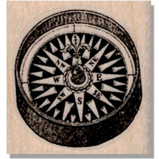 Wood Rubber Stamp, COMPASS, Direction,Nautical,Media,Travel,Point,Hike,Walk,Ship