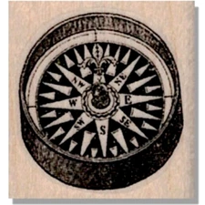 Wood Rubber Stamp, COMPASS, Direction,Nautical,Media,Travel,Point,Hike,Walk,Ship