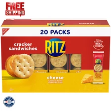 RITZ Cheese Sandwich Crackers, 20 Snack Packs (6 Crackers Per Pack)