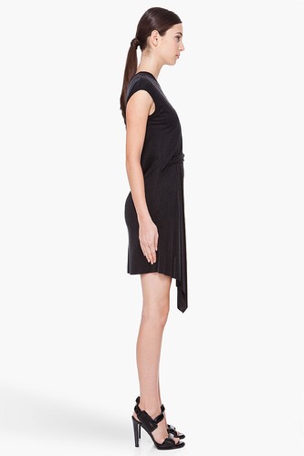 NWT Helmut Lang Black Shale Jersey Dress C01HW612 $380 - M - Picture 3 of 8