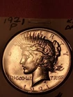 1921-P PEACE DOLLAR. KEY DATE. CHOICE AU++ BU  UNC DETAILS. COLLECTORS CHOICE.