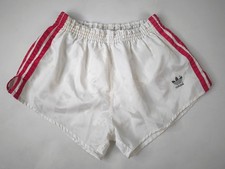 Adidas Shorts Nylon Size D6 ML White Red West Germany Vintage Polyamide Sprinter
