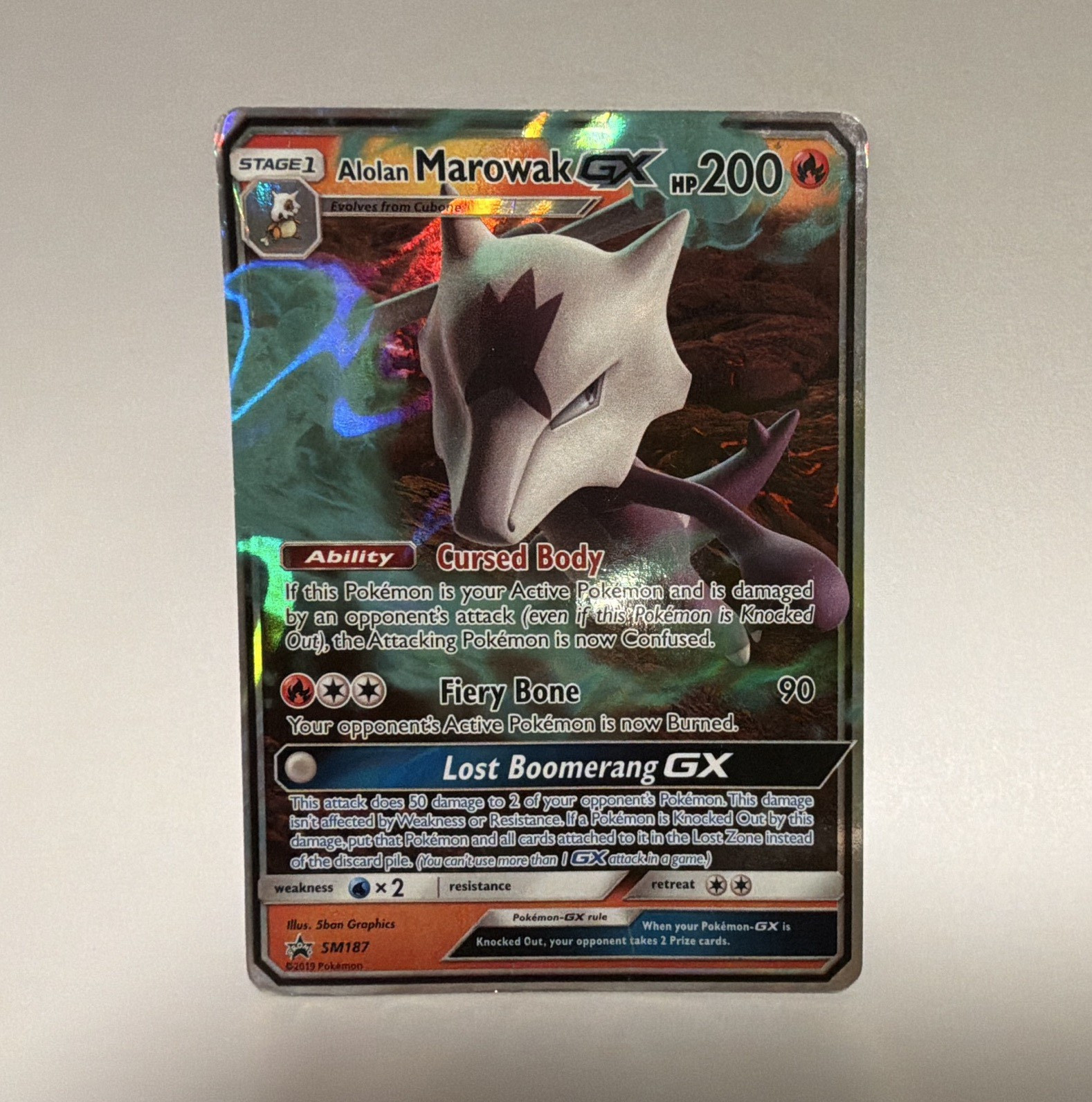 The Pokémon Company Alolan Marowak GX SM187 SM Promo Holo English 2018 200 HP