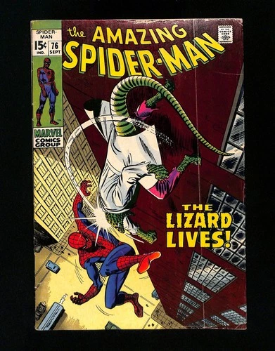 Amazing Spider-Man #76 VG- 3.5 Lizard Human Torch Appearance! Marvel 1969