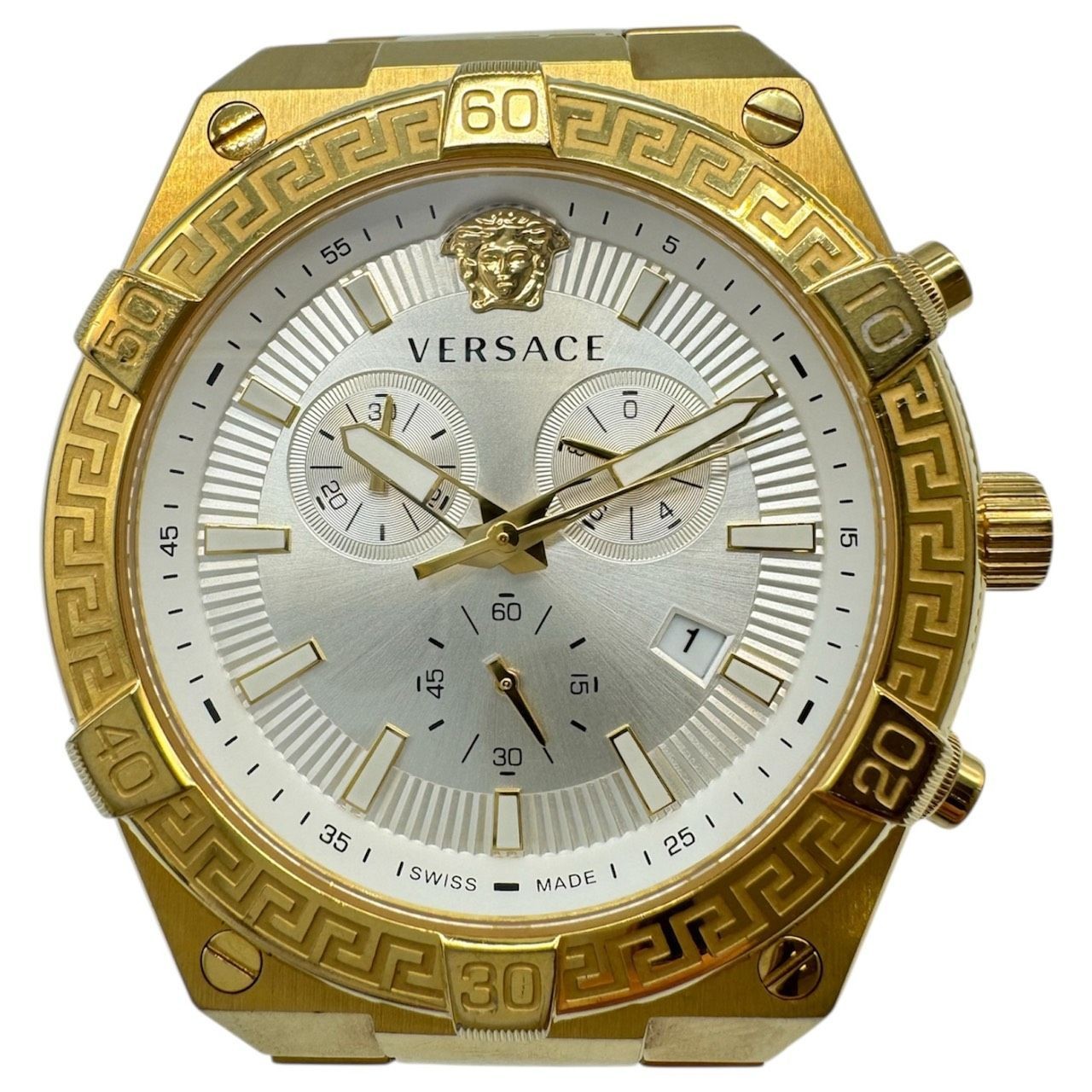 Versace Men's Sporty Greca Quartz Chronograph Watch Used From Japan