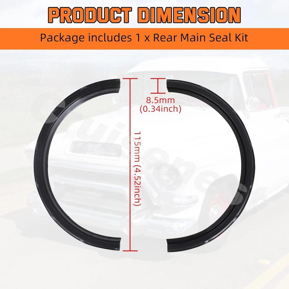 Junta de sello principal trasera 4519S goma para Chevrolet GMC 235 261 CID 1956 1957-1962 Foto 4 de 4