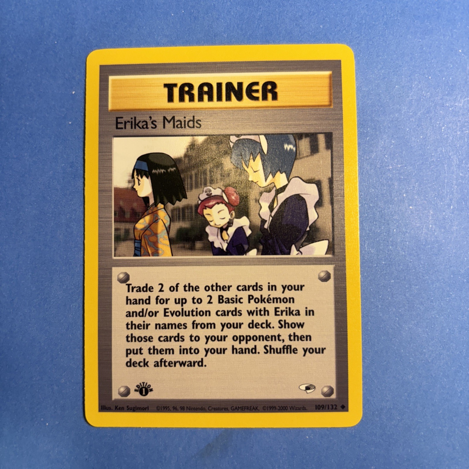 Pokémon TCG Erika's Maids 109/132 1st Edition Gym Heroes Card NM Condition WOTC