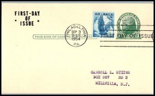1954 Airmail post card rate 4c Sc C48 FDC with general purpose cachet on UX27