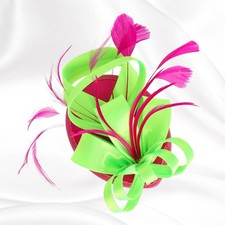 Bow Feather Mesh Fascinator Hair Clip Headband