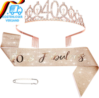 40 Geburtstag Frauen Deko SchäRpe Und Tiara, Geburtstag SchäRpe Und Geburtstagsk
