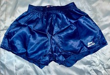 NIB Vintage 80s Navy Blue Buffalo Sports Nylon Satin Soccer Shorts XL 40