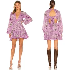 Hemant And Nandita Mavi Mini Dress Purple Floral Size Small
