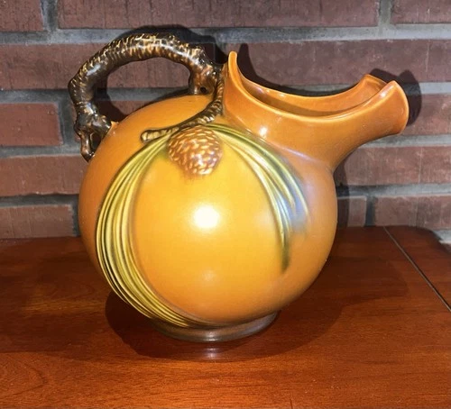 Roseville Pottery Brown  Pinecone Ice Lip Pitcher... Mint !!