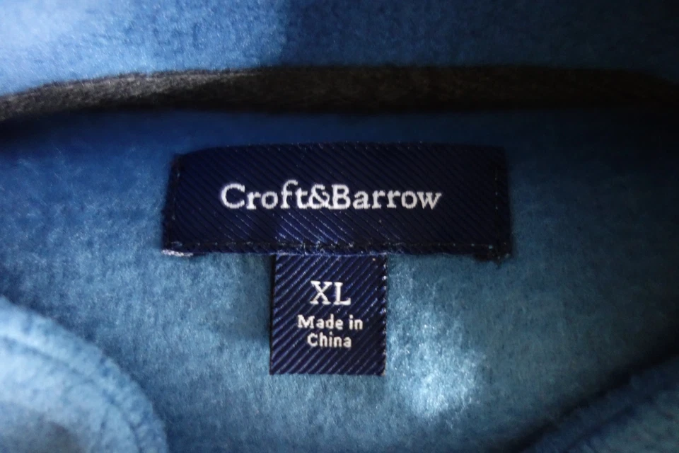 NWT $36 CROFT & BARROW Blue Fleece Full Zip Vest – Mens XL - Image 4 of 4