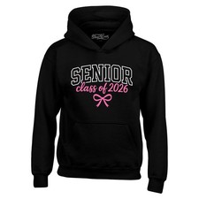 Senior Class of 2026 Cinta Bow Sudadera con Capucha Linda Senior Graduate Sudadera