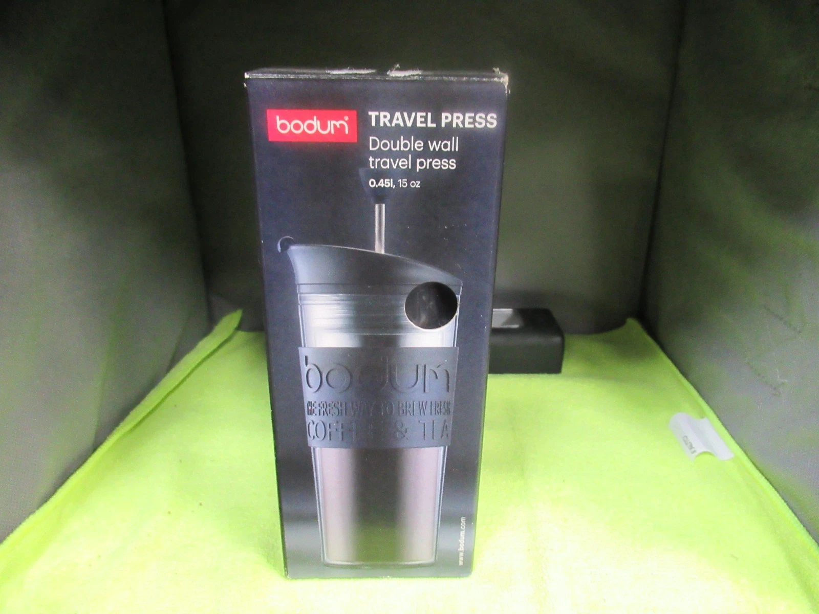 Bodum Travel Press Double Walled Acrylic Coffee Tea Maker 15 oz Portable Black